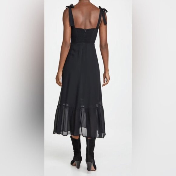 NEW Reformation Nikita Midi Dress in Black | size 4 - Picture 6 of 13